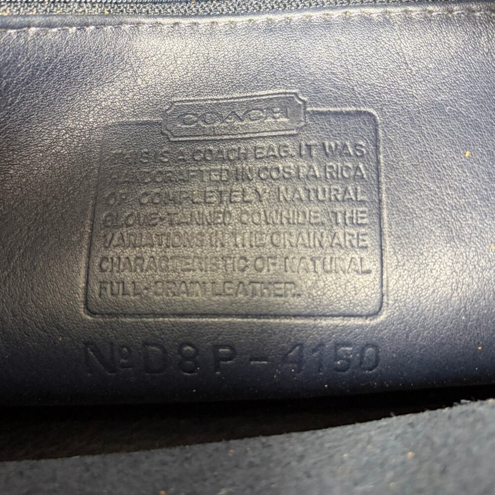 Vintage Coach Court Bag 4150 Navy Blue Leather Crossbody Purse USA Costa Rica - Picture 9 of 10